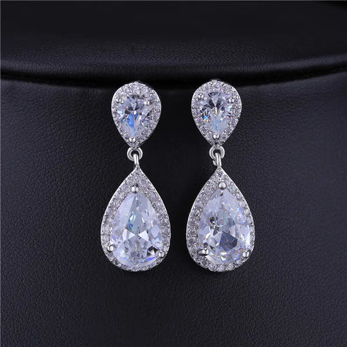 Classic Jewelry Set: Teardrop Earrings & Necklace